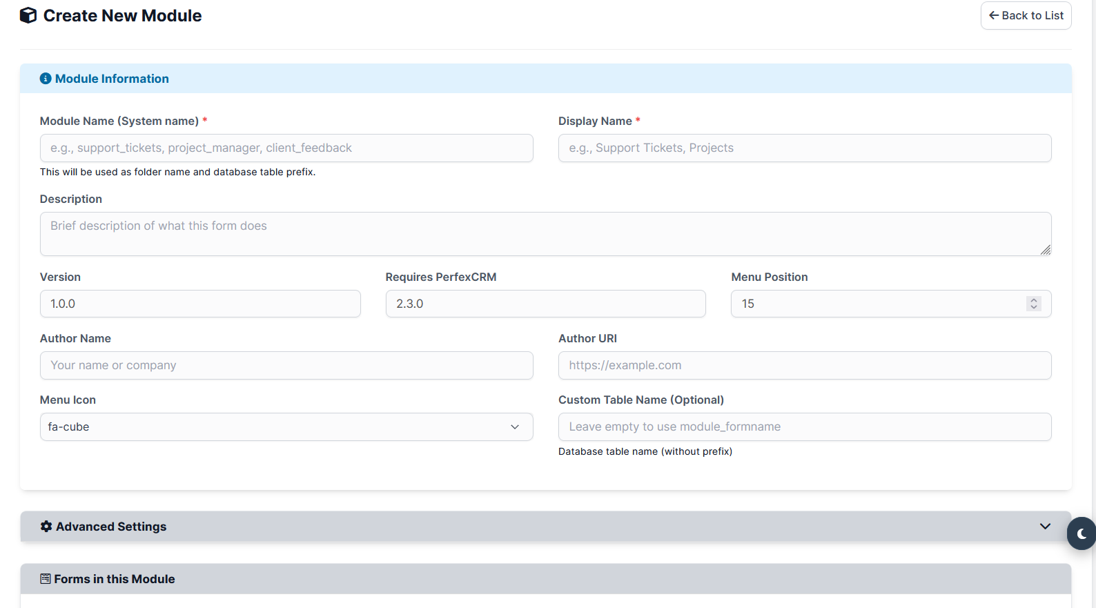 Create Module